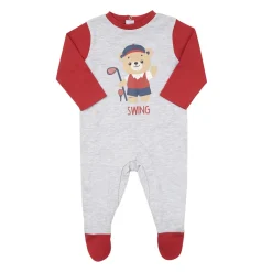 Tutina interlock bimbo bicolor grigio/rosso