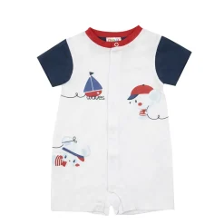 Tutina jersey maniche corte bimbo bianca