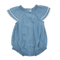 Tutina mezza manica pagliaccetto bimba blue denim