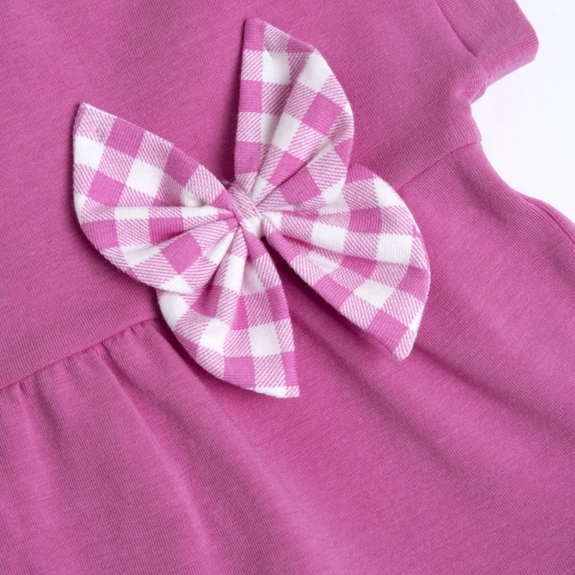 Vestito a maniche corte rosa, in cotone