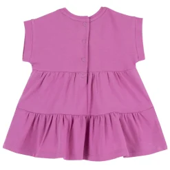 Vestito a maniche corte rosa, in cotone