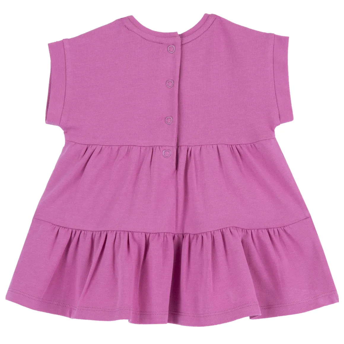 Vestito a maniche corte rosa, in cotone