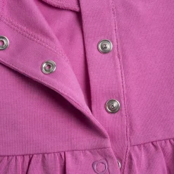 Vestito a maniche corte rosa, in cotone