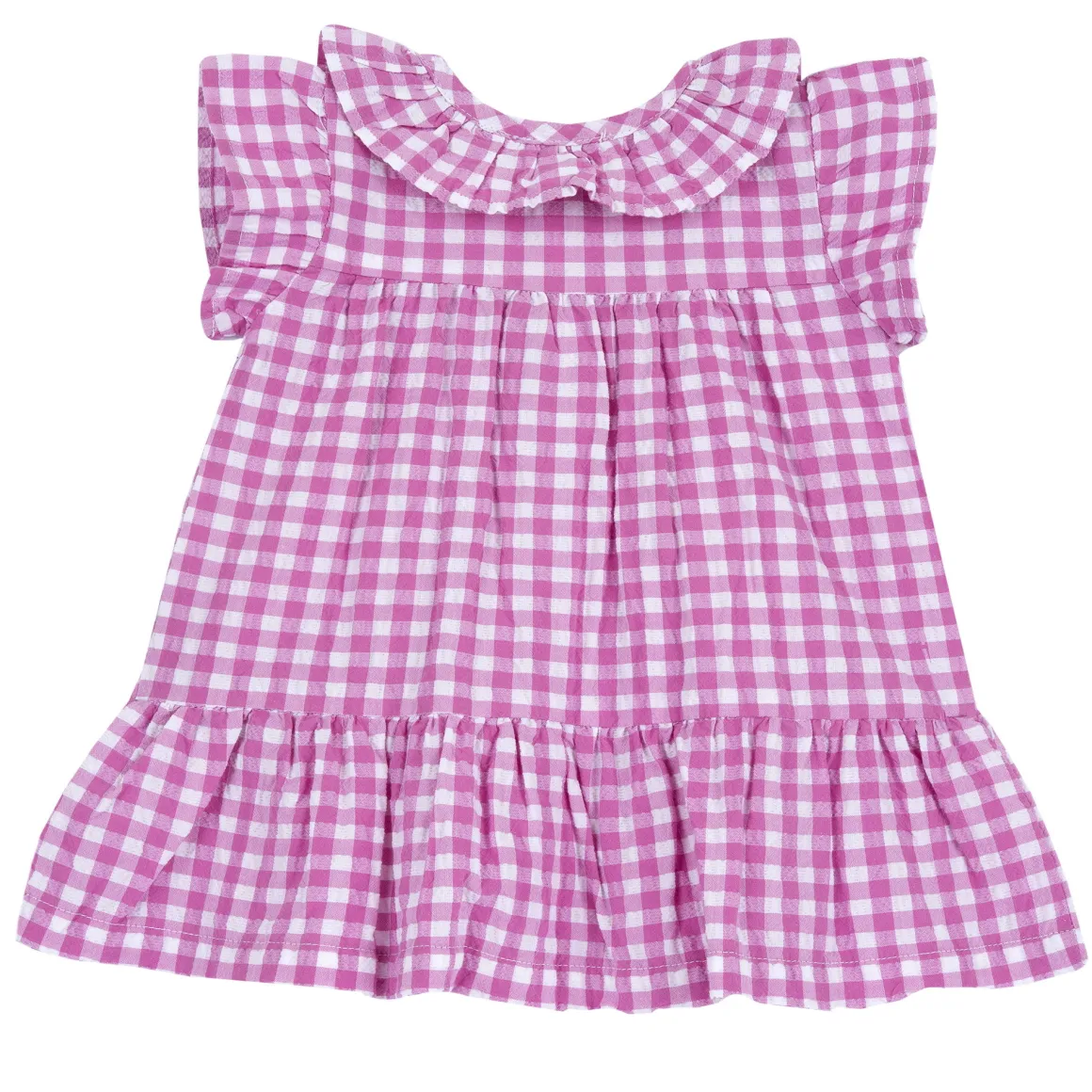 Vestito a maniche corte rosa, in cotone