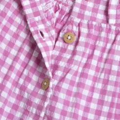 Vestito a maniche corte rosa, in cotone