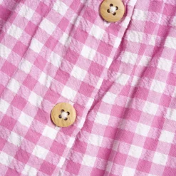 Vestito a maniche corte rosa, in cotone