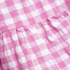 Vestito a maniche corte rosa, in cotone